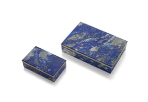 A Chinese lapis lazuli box, 20th century