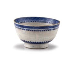 A Chinese soft paste blue and white two-handled loving cup, Qing Dynasty, early 19th century