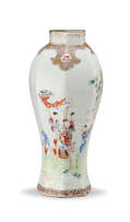 A Chinese famille-rose wall vase, Qing Dynasty, Qianlong period, 1736-1795