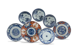 Three Japanese blue and white bowls, Edo period, 1603-1867