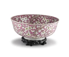 A Chinese prunus blossom bowl, Qing Dynasty, 19th century