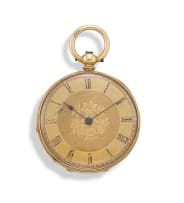 18ct gold cased keyless lever watch