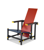 A model 763 red/blue armchair designed in 1923 by Gerrit Rietveld for Cassina, 1970s