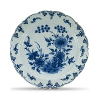 A Dutch Delft blue and white faience dish, 18th/19th century