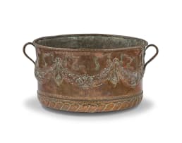 A Dutch copper two-handled cauldron, 19th century