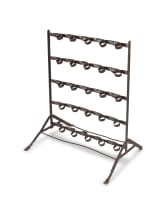 A metal wine rack