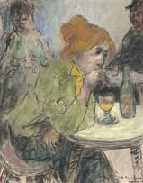 Alexander Rose-Innes; Woman with Red Hair in a Pub