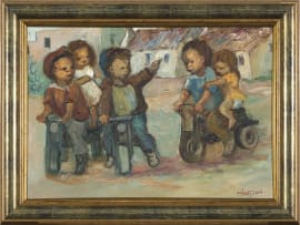 Amos Langdown; Children Playing on Scooters
