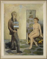 Simon Stone; Interior Scene with Nude and a Man, recto; Portraits with Guitar, verso
