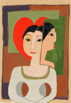 Pieter van der Westhuizen; Two Women with Red Heart