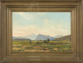 Otto Klar; Landscape with Blue Mountain