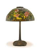 An 'Apple Blossom' leaded glass and bronze table lamp, Tiffany Studios, New York, circa 1910