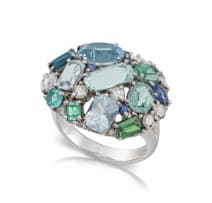 Diamond and gem-set ring