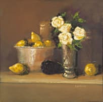 Ben Coutouvidis; Still Life with Lemons and Roses