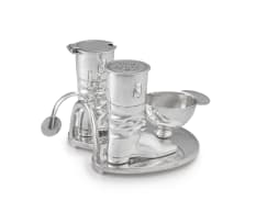 A German silver-plate novelty condiment set, late 19th century