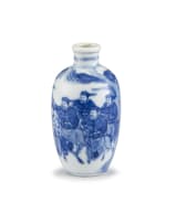 A Chinese blue and white snuff bottle, late 19th century