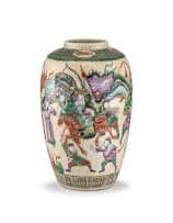 A Chinese crackleware and enamelled vase, late 19th/early 20th century