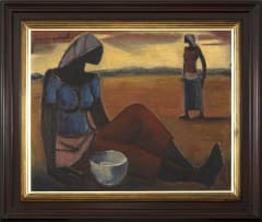 Maurice van Essche; Two Figures in an Arid Landscape