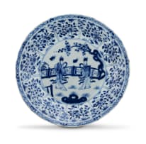 A Chinese blue and white plate, Qing Dynasty, Kangxi period, 1662-1722
