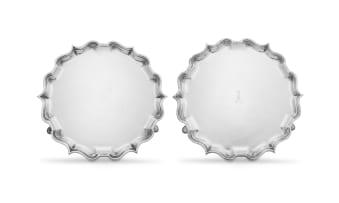 A pair of George VI silver salvers, Elkington & Co, Birmingham 1937