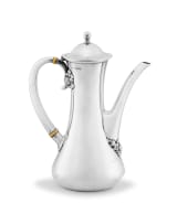 An American silver coffee pot, Tiffany & Co, with import and retail marks for Tiffany & Co (Albert William Feavearyear), London, 1910, 925 Sterling