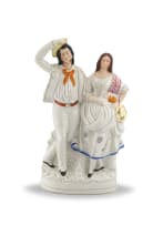 A Staffordshire figural group of a courting couple, 19th century