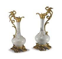 A pair of Chinese crackleware vases with later gilt-metal mounts, possibly French, late 19th century