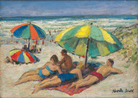 Alfred Neville Lewis; Beach Scene