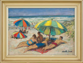 Alfred Neville Lewis; Beach Scene