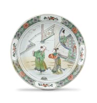 A Chinese famille-verte dish, Qing Dynasty, Kangxi period, 1662-1722