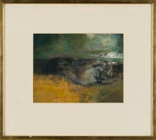 Wim Blom; Abstract Composition with Green, Grey & Yellow