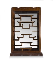 A Chinese hardwood hanging display cabinet, 20th century