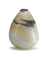 David Reade; Mottled Cream, White and Brown Vase