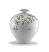 Tim Morris; Porcelain Blue and Brown-glazed Vase