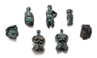 Walter Battiss; Standing Woman, Standing Woman, Reclining Male Figure, Greek Amulet Head, Profile, Reclining Male Figure, Standing Male Figure, seven