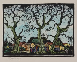 Gregoire Boonzaier; Houses Through the Trees