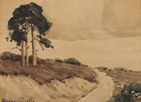 Sydney Carter; Tall Trees Along a Gravel Track