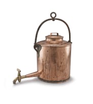 A Cape Copper and brass hot water urn, 19th century