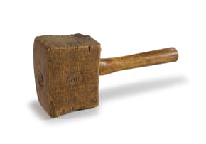 A carpenter's wood mallet