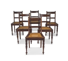 A set of six Cape stinkwood side chairs, 19th century