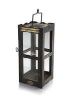 A World War I Polkey black painted metal trench candle lantern, 1915