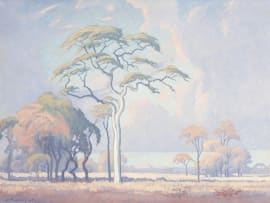 Jacob Hendrik Pierneef; Bosveldboomlandskap (Bushveld Landscape with Trees)