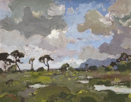 Gregoire Boonzaier; Naderende Reën, Kenilworth, Kaap (Approaching Storm, Kenilworth, Cape)
