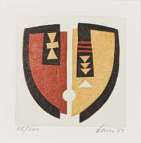 Hannes Harrs; Abstract Forms with Gold, three