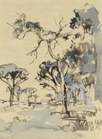Gregoire Boonzaier; Trees in a Landscape (recto); Portrait Study (verso)