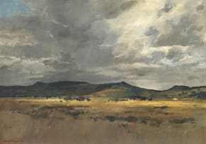 Eben van der Merwe; Landscape with Approaching Storm