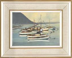 George William Pilkington; Bote voor Anker, Kalk Bay (Anchored Boats, Kalk Bay)