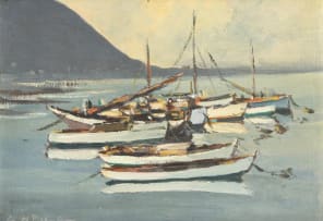 George William Pilkington; Bote voor Anker, Kalk Bay (Anchored Boats, Kalk Bay)