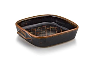 A stoneware two-handled serving dish, Hyme Rabinowitz, 1920-2009