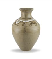 An olive-green glazed vase, David Walters, 1950-